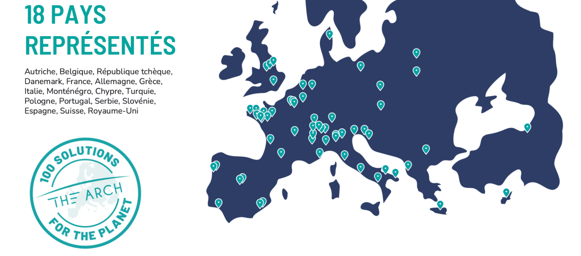 18 pays représentés